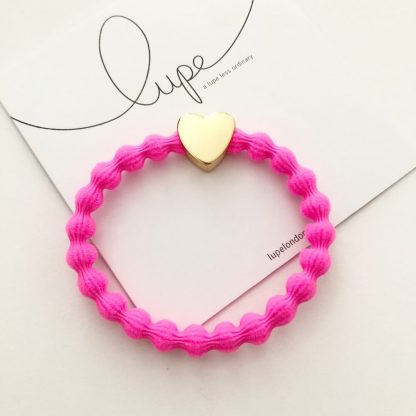 LUPE Gold Heart Neon Pink