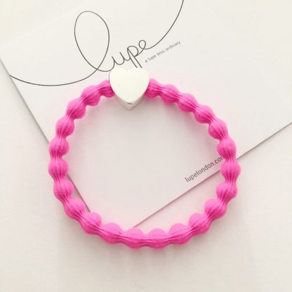 LUPE Silver Heart Neon Pink