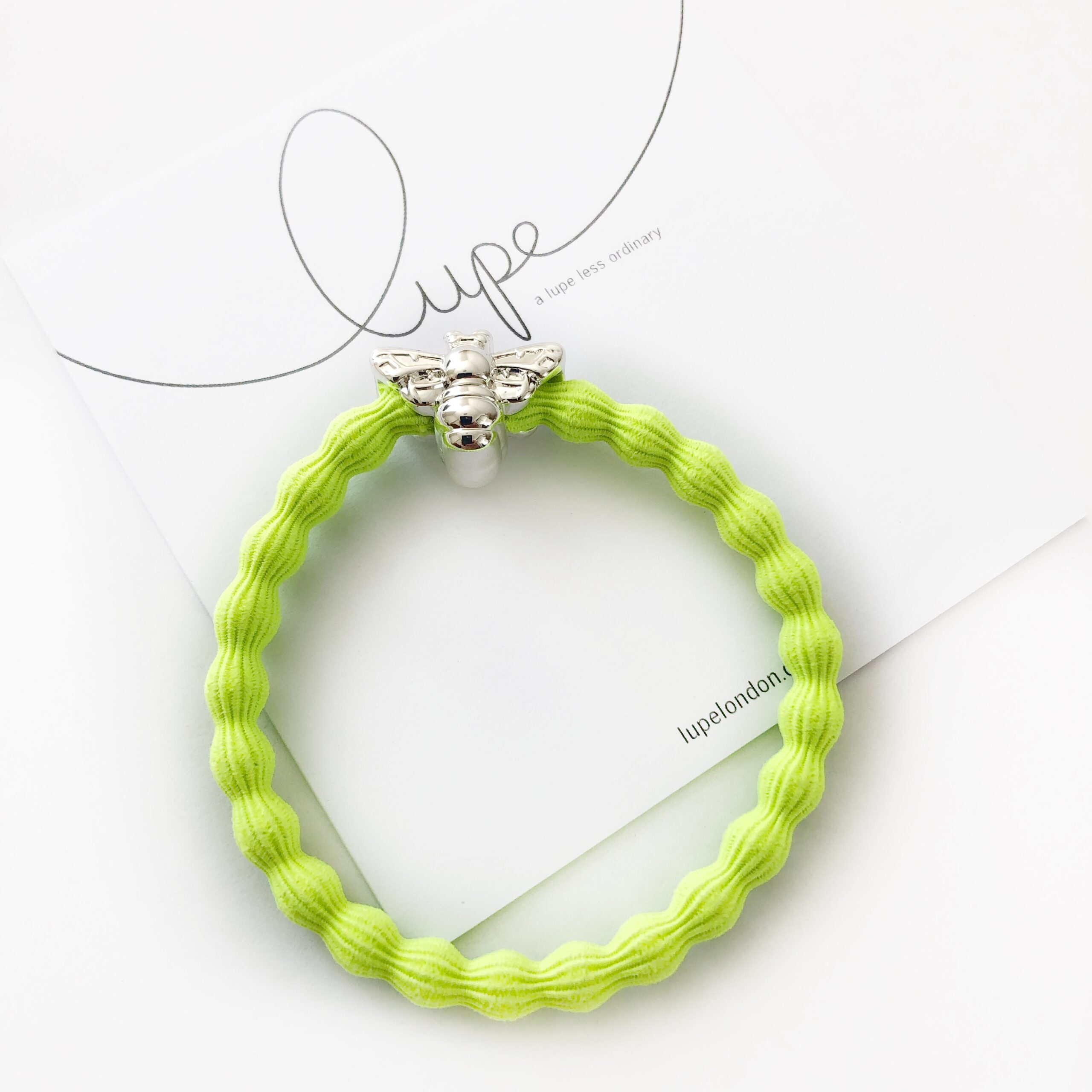 Lupe Bee Neon Lime Silver